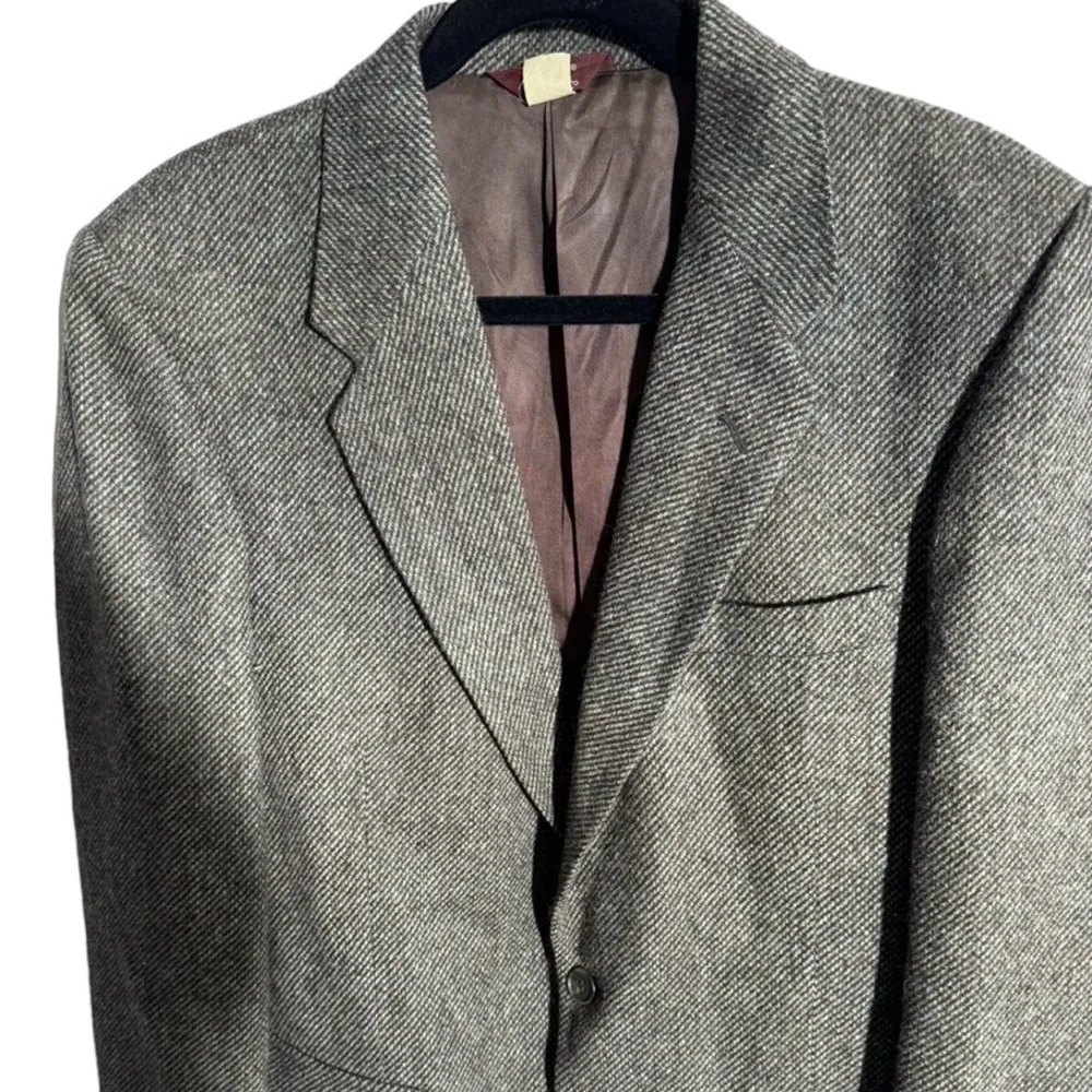 Farah Clothing Co. Men Blazer Jacket‎ Only 2 Buttons Gray Warm Fabric Size 42R